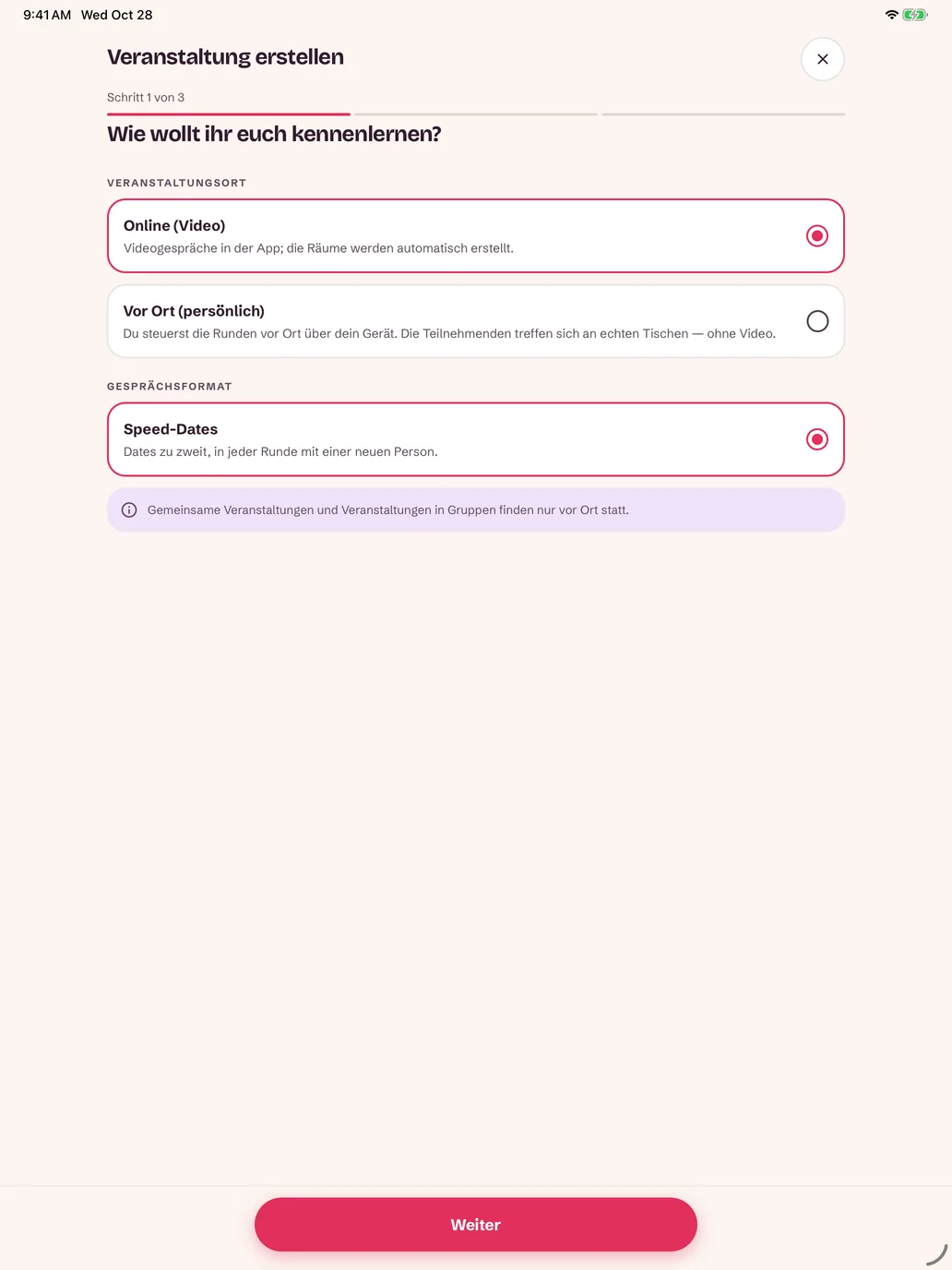 Neues Event