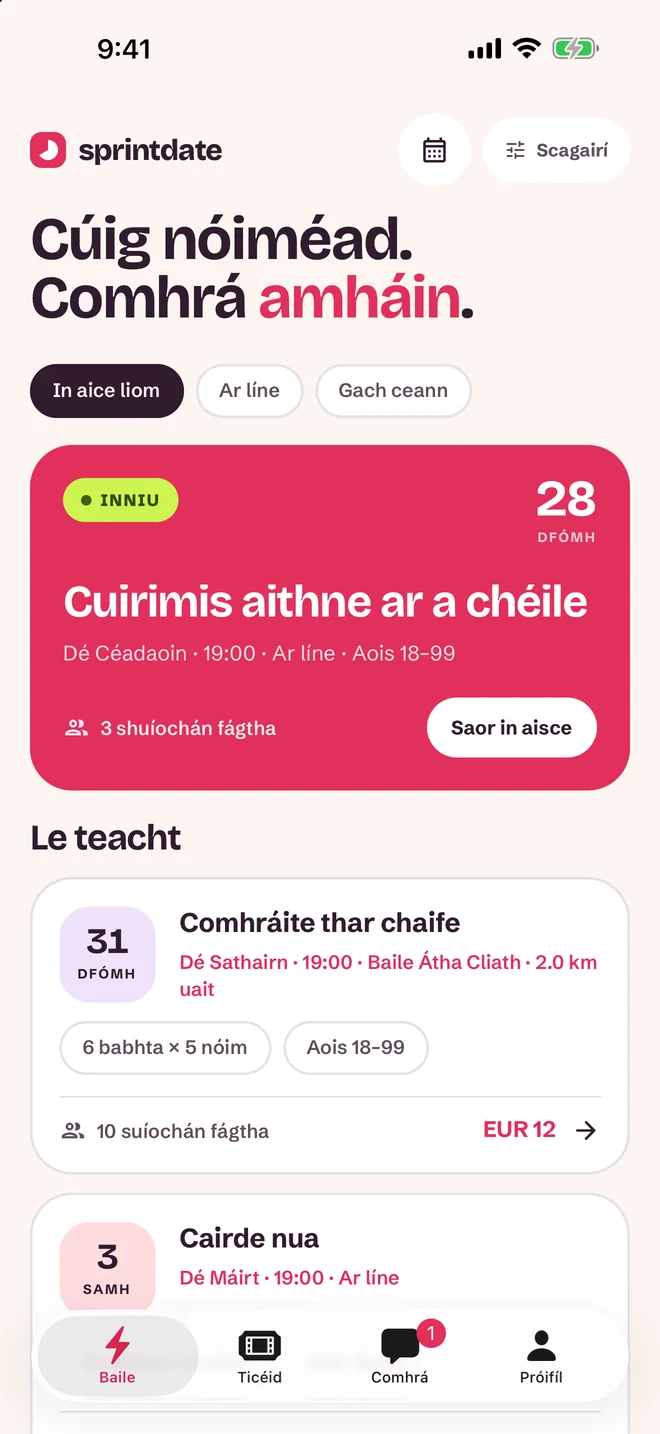 Scáileán roghnaithe ócáide