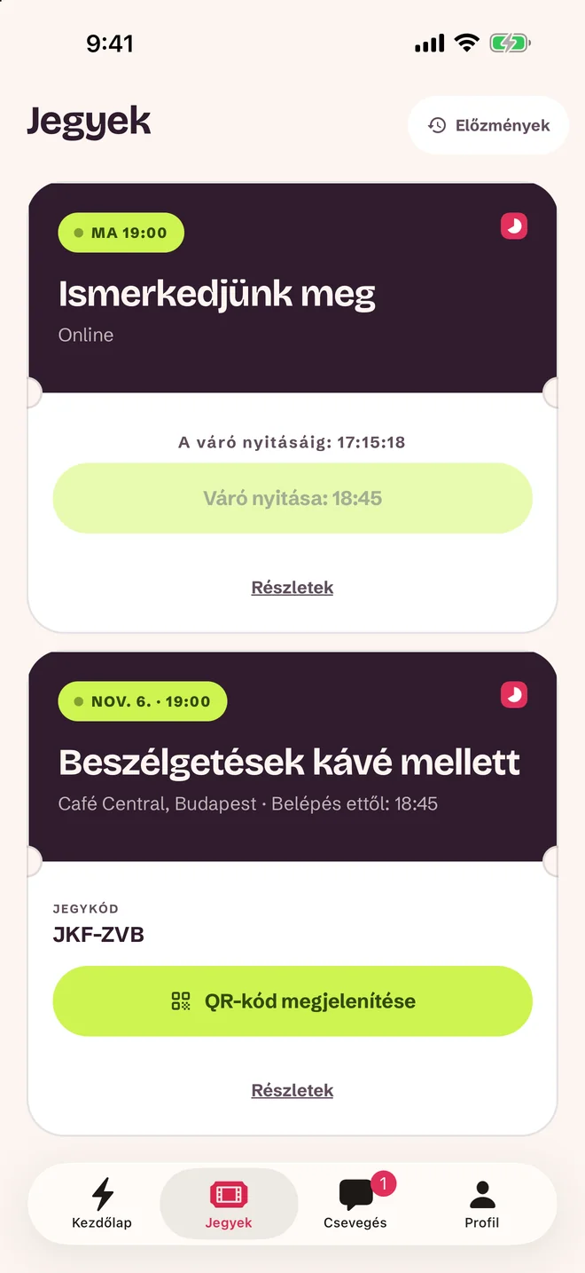 Jegyképernyő