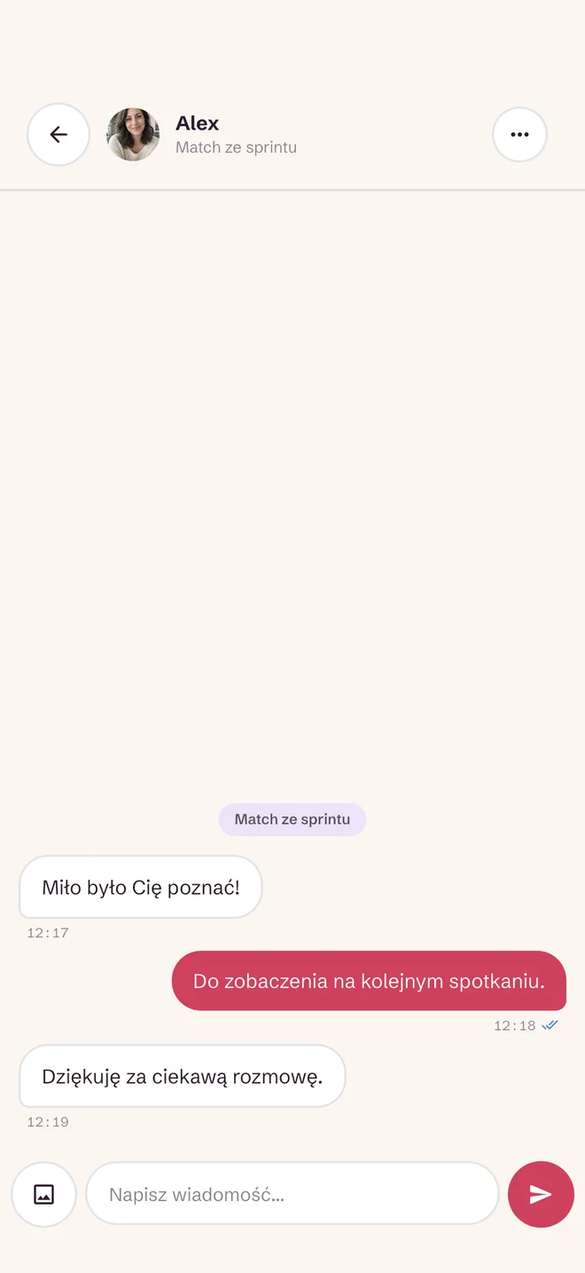 Ekran czatu po matchu